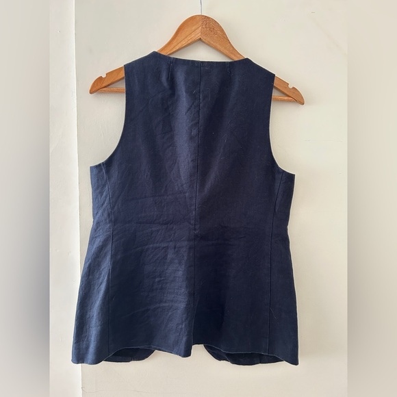 Alex Mill Linen Vest | Navy | Medium - Picture 6 of 7